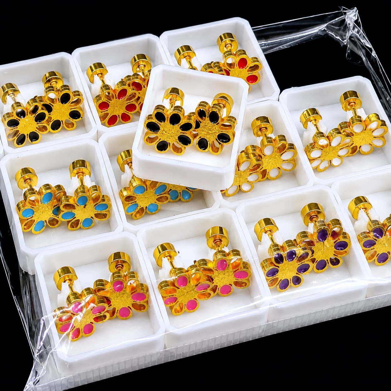 Stainless Steel Gold Plated Screw Stopper Ear Studs