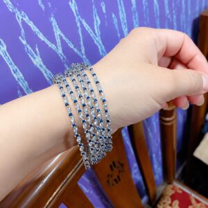 American Diamond Blue Stone Luxury Bangles Set – Fashion Land