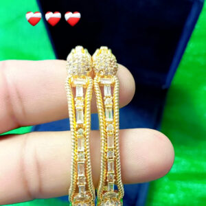 One Carat Waterproof Gold Bangles Pair