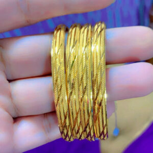 18K Gold Plated Waterproof Bangles Set
