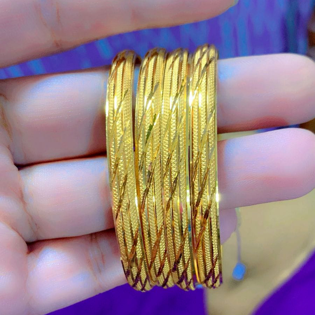 18K Gold Plated Waterproof Bangles Set