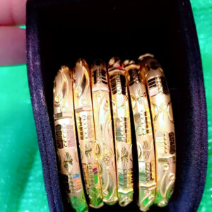 Indian 18K Gold Plated Waterproof Bangles Set