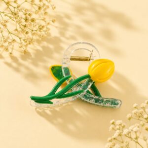 Korean Tulip Hair Claw Clip – Fancy Transparent Ponytail Hair Clip