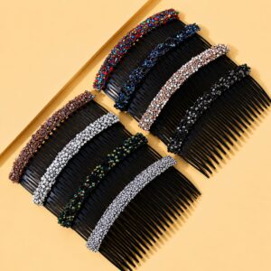 Premium Crystal Fancy Hair Side Comb for Women & Girls