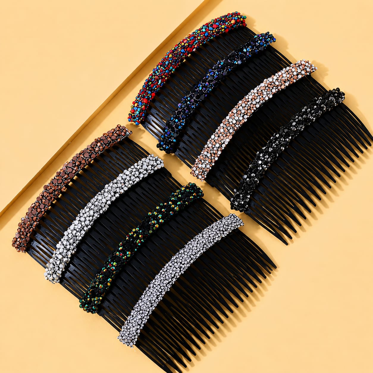 Premium Crystal Fancy Hair Side Comb for Women & Girls