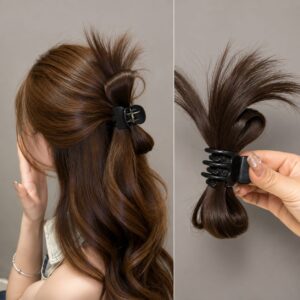 Original Washable Bow Hair Claw Clip with Synthetic Hair Extension