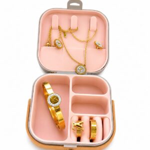 Premium Stainless Steel Gold Plated 5-Piece Combo Jewelry