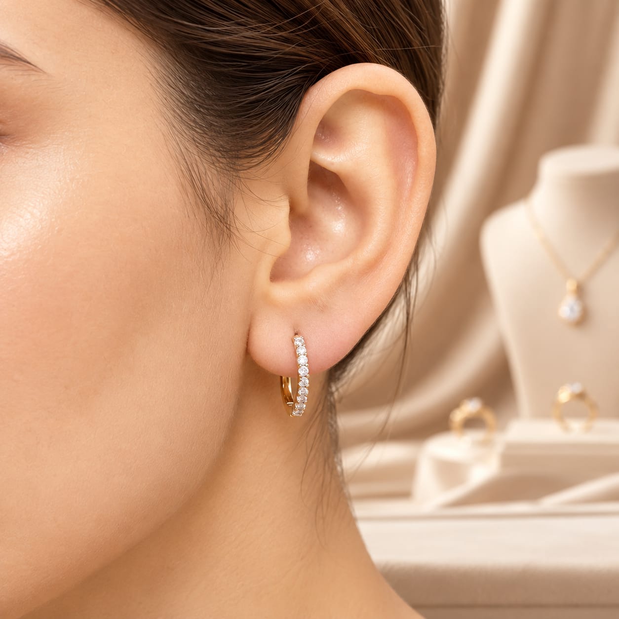 Stainless Steel Gold Plated Bali Earrings for Women