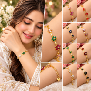 18K Gold Plated American Diamond Bracelet